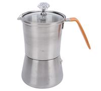 Focket Maker Coffee Pot, Stainless Steel Italian Coffee Pot with Glass Lid Heat Resistant Handle for Italian Milk Tea (160ML)