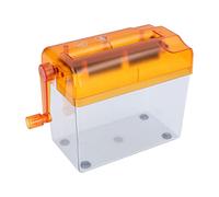 Focket Manual Paper Shredder, A6 Size Compatible Portable Hand Crank Operation No Electricity Needed Document Shredder Mini with Transparent Dust Box for Home Office Desk Use (Orange)