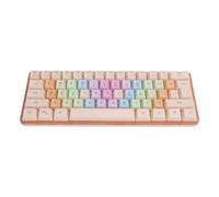 Focket Mechanical Gaming Keyboard, 61 Keys USB Wired Keyboard RGB Seven Color Mechanical Feel 5 Levels Brightness Adjustable with Color Blocking Keycaps for Office Gaming