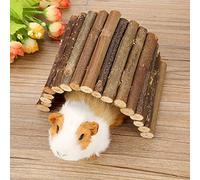 Focket Mice Rice Rodent Wooden Bridge Toys, Flexible Bridge for Reptiles, Chewing and Climbing Toys for Small Animals, Consisting of Wooden Bars with Internal Metal Wire (M 25x25x10.5cm /