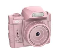 Focket Mini Keychain Camera, HD 64MP 4K Thumb Sized Digital Camera with LED Fill Light, 19 Filter Effects and 1.54" Display, Portable 78° Wide Angle Tiny Camera for Travel Recording (Pink)