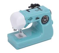 Focket Mini Sewing Machine, Compact Sturdy ABS Plastic Cute Blue Small Sewing Machine with Play House Design for Room Decoration Collectible Toys
