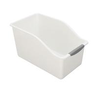 Focket Pantry Organizer Bin, Slim Pull Out Space Saving Storage Containers, Food Grade Plastic with Clear Visible Design for Cabinet Gaps and Pantry Organization (High L White Grey)