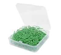 Focket Paper Clips, Bendable Design Strong Grip Stainless Steel Paper Clips, Colorful Green with Storage Box for School Office Home (Four Leaf Clove)