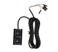 Focket PC Power Buttons, 2 Meter Cable Mechanical Keyboard Switch PC Power Switch, External Buttons with 7 Color Auto Cycling Light for Desktop Computer Motherboard