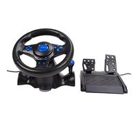 Focket PC Racing Wheel, 180 Degree Universal USB Sim Racing Wheel with Dual Motor Force Feedback, Steering for with Pressure Sensitive Pedals for PC