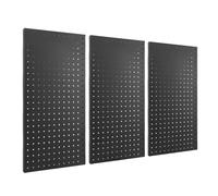 Focket Peg Board, 3 Pack Metal Pegboard Panels Wall Organizer, 24 X 12in Heavy Duty Modular Peg Board Tool Organizer Boards for Workbench, Garage Tool Storage, Craft Room