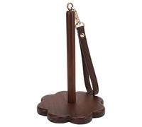 Focket Portable Wrist Yarn Holder, Walnut Wood Lightweight Rotating Stand Organizer for Crocheting with Wrist Strap and Adjustable Position for Outdoor Crafters