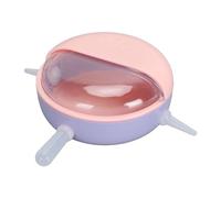 Focket Puppy Feeder with 5 Nipples, for Kittens Rabbits Multiple Pets, Safe Reusable PP Silicone Milk Bowl Feeder with Lid for Newborn Pets Nursing (Roseate)