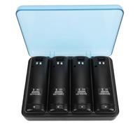 Focket Remote Charger, 4-in-1 2800mAh NiMH Rechargeable Battery Charging Station, Rechargeable Battery Pack with USB Cable LED Indicators for Gaming Remote Controller (Black)