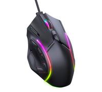 Focket RGB Gaming Mouse, 12800DPI 12 Programmable Buttons Ergonomic Design, High DPI Gaming Mouse with 13 RGB Effects Adjustable Weights for Computer Laptop PC
