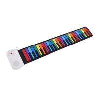 Focket Roll Up Piano Keyboard, 49 Keys Realistic Sound Rechargeable Portable Piano Keyboard, Folding with Educational Musical Home Travel Use (Colorful Keys)