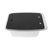 Focket Rv Sink, 304 Stainless Steel Brushed Finish 27.5L Single Bowl Sink, Square Undermount Hand Wash Basin with Tempered Glass Lid and 40mm Drain for Boats Campers Caravans