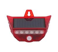 Focket Solar Motion Sensor Alarm, Solar Powered with 85 Degree Sensing Angle Outdoor Security Light Alarm, Motion Activated Strobe Light with Remote Controller for Home Villa