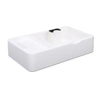 Focket Tamping Station with Knock Box, Multifunctional Coffee Accessories Organizer for 51mm 53mm 58mm Portafilter, White ABS Tamping Mat with Detachable Waste Box for Easy (White)