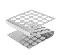 Focket Test Tube Holder, 304 Stainless Steel Rustproof Reusable Z Shape Test Tube Rack, Storage Holder with 25 Holes for 17mm Diameter Tubes Laboratory Home Use