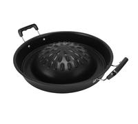 Focket Thai BBQ Grill Pan, 2 in 1 Non Stick Aluminum Hot Pot Grill Charcoal Pan for Indoor Outdoor Use with Even Heating for Gas Stove Charcoal Grill (35cm/13.78in Black)