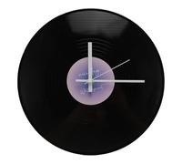 Focket Wall Clock, 12 Inch Round Silent Record Style with Battery Operated for Home Office Kitchen Coffee Shop (Purple)