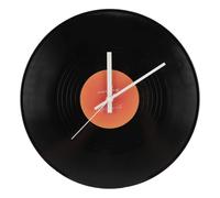 Focket Wall Clock, 12 Inch Round Silent Record Style with Battery Operated for Home Office Kitchen Coffee Shop (Orange)