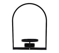 Focket Wall Plant Holder, Black Modern Arch Frame Hanging Planter, Indoor Iron Window Plant Shelves with Tray for Living Room, Patios, Outdoor Entryway, Gardens Decor