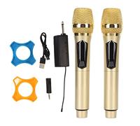 Focket Wireless Microphone, Dual Handheld Dynamic Microphone with Rechargeable Receiver, 164ft Range Metal Dynamic Mic System for Karaoke Singing, Wedding, DJ, Party, Speech, Class Use