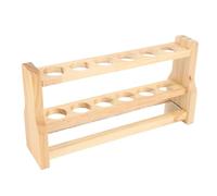 Focket Wooden Test Tube Rack, Test Tube Stand Test Tube Holder 6 Round Hole Heat Resistant Sturdy Pine Wood for Laboratory Work Space with Nature Wood Appearance (26mm)