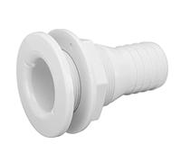 Fockety 1-1/2in Straight Thru Hull Fitting Durable Hose Connector for Boats Marine Accessories ABS Material (White)