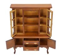 Fockety 1:12 Dollhouse Miniature Furniture, Birchwood Wooden Bookcase Sideboard Cabinet Shelf Bookshelf Organizer, Cabinet Storage Shelves for Furniture Display Showcase Decoration