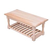 Fockety 1:12 Mini Dollhouse Coffee Table, Simulated Log Fine Workmanship Wooden Scene Props for 1/12 Doll House and Doll (Nature Wood Color)