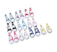 Fockety 1/6 Doll Canvas Shoes Set 10 Pairs Ball Jointed Doll Shoes for Playful Children Plastic, Rubber, Canvas Blue, Pink, Black, White, Red, Purple, Yellow, Denim, Rose, Treasure Blue