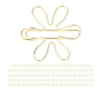 Fockety 100Pcs Funny Planner Clips, Cute Gold Metal Paperclips for Document Organization in Office, Home, and Daily Use (Flower Pattern)