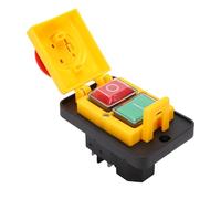 Fockety 10A Electromagnetic Pushbutton Switch, IP55 Water Proof 7 Pin 3 Phase On Off Motor Start Stop Switch for Table Saw, Router Table, Drill Press, Electrical Equipments