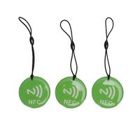 Fockety 10PCS NFC Key Fobs, 13.56MHz Programmable Rewritable Waterproofing NFC Tags Keychain with Read Only Mode, NTAG213 Chip, 144 Bytes Memory