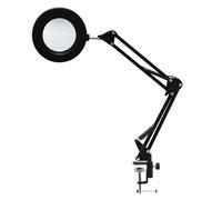 Fockety 10X LED Magnifying Lamp, 10X Magnifying Glass with Light, Flexible Arm Magnifier Lamp Brightness Adjustable 3 Colors Lighted Magnifier Workbench Light with Clamp/Holder for Reading Repair