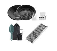 Fockety 12 Inch Gold Sluice Box, Aluminum Alloy Portable Prospecting Trough Kit with Drawstring Backpack, for Gold Panning Dredging in Rivers and Creeks