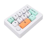 Fockety 12 Key Mechanical Gaming Keyboard, One Handed Keypad with Anti Ghosting Programming RGB Backlight, Hot Swappable Keyboard with Joystick and Knob Controls for OS X Android (White)