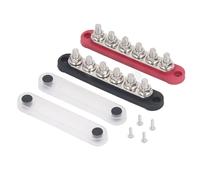 Fockety 150A Bus Bar 48V DC 300V Marine 5 X 1/4" M8x6 Terminal Studs, Screw Terminal AC Positive Negative Power Distribution Block with Cover, Parts Battery Bus Bar for Boat Car