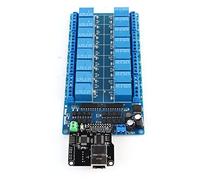 Fockety 16-Channel Ethernet Control Module RJ45 Port LAN WAN Network WEB Server Relay for Remote Device Control, for Home Automation