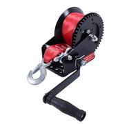 Fockety 1600LBS Boat Trailer Winch with 26FT Strap and Hook, Heavy Duty Hand Crank Winch with 2 Way Ratchet, 4:1 Gear Ratio, for Boat, Truck, Trailer, RV, ATV, Jet Ski