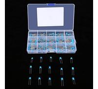 Fockety 180Pcs 15 Value Ceramic Capacitors Kit Great for Enthusiasts 1kV High Voltage Capacitor Set Blue Color