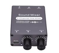 Fockety 2 Channel Stereo Audio Mixer, 2 in 1 Out 3.5mm Dual Volume Control