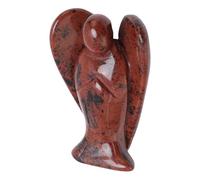 Fockety 3 Inch Guardian Stone Statue, Hand Carved Pocket Size Meditation Figurine with Glossy Texture, Polished Gemstone Guardian Statue for Balancing Chakras, Bookshelf Decoration (Gold Swan)
