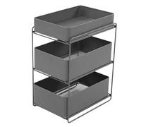 Fockety 3 Tier Pull Out Storage Organizers, Under Sink Organizer for Bathroom & Kitchen, Multi Purpose Storage Shelf for Toiletries, Cosmetics, Kitchen Utensils