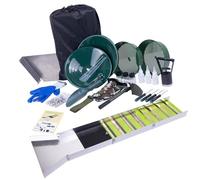 Fockety 30pcs Complete Gold Panning Kit with 50" Folding Aluminum Alloy Sluice Box, Portable Gold Prospecting Equipment for Gold Mining for River, Creek, Prospecting, Dredging