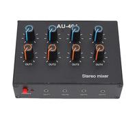 Fockety 4 Channel Stereo Mixer, Aluminum Alloy 20HZ-20KHZ Professional Audio Sound Mixer Board with Dual Channel Stereo for Studio Recording Live Streaming Karaoke
