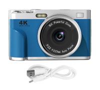 Fockety 4K Digital Camera, 48MP Autofocus 16x Zoom 2.8 Inch Screen Compact Travel Camera with 32GB Memory Card, Video Camera for Photography Video Vlogging Beginners Teens (Blue)