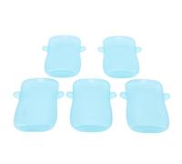 Fockety 5 Pcs Squeeze Proof Food Pouch Holder, Leak Proof Safe Plastic Baby Juice Box Holder with Easy Grip Handle, for Infant, for Yogurt and Fruit Puree (Blue)