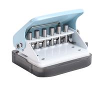 Fockety 6 Hole Punch, 8 Sheet Capacity Loose Leaf Paper Puncher with Positioning MarkA4 B5 A5 6 Ring Punch with Ruler & Hole Guide, Daily Paper Puncher for Six Ring Binder Planners