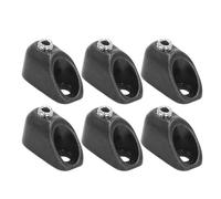 Fockety 6pcs Electric Guitar Bridge String Locking Lock Nut with 6 Mounting Screws, Zinc Alloy Electric Guitar Bridge Lug Nuts for Headless Instrument Bass Parts Accessory (Black)