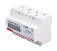 Fockety 7P Energy Meter 3 Phase 4 Wire LCD Display KWH Monitor, 35mm Rail Mount Electricity Meter 230 400V 5A 3 Phase 4 Wire 7P DINRail Mounting Electric Electricity Power